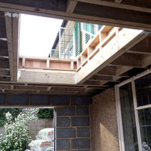 Opening in roof for fitting skylight, rear extension, Croydon, Surrey
