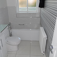 New bathroom installed, Westcombe Park, south London 

